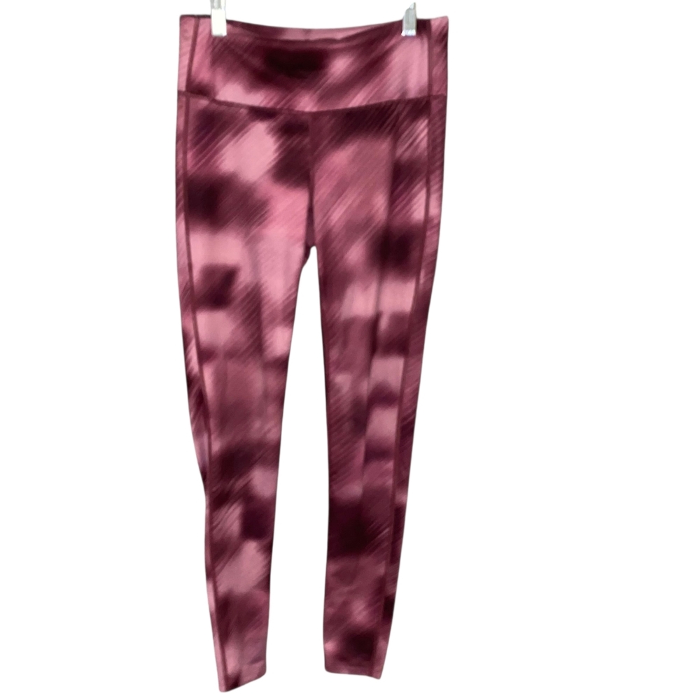 Athleta Women's Stylish Burgundy Leggings with Pattern